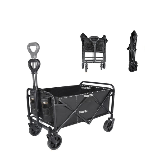 Nomad Pacific Supply All-Terrain Basecamp Wagon, heavy-duty foldable cargo cart for camping and outdoor gear transport.
