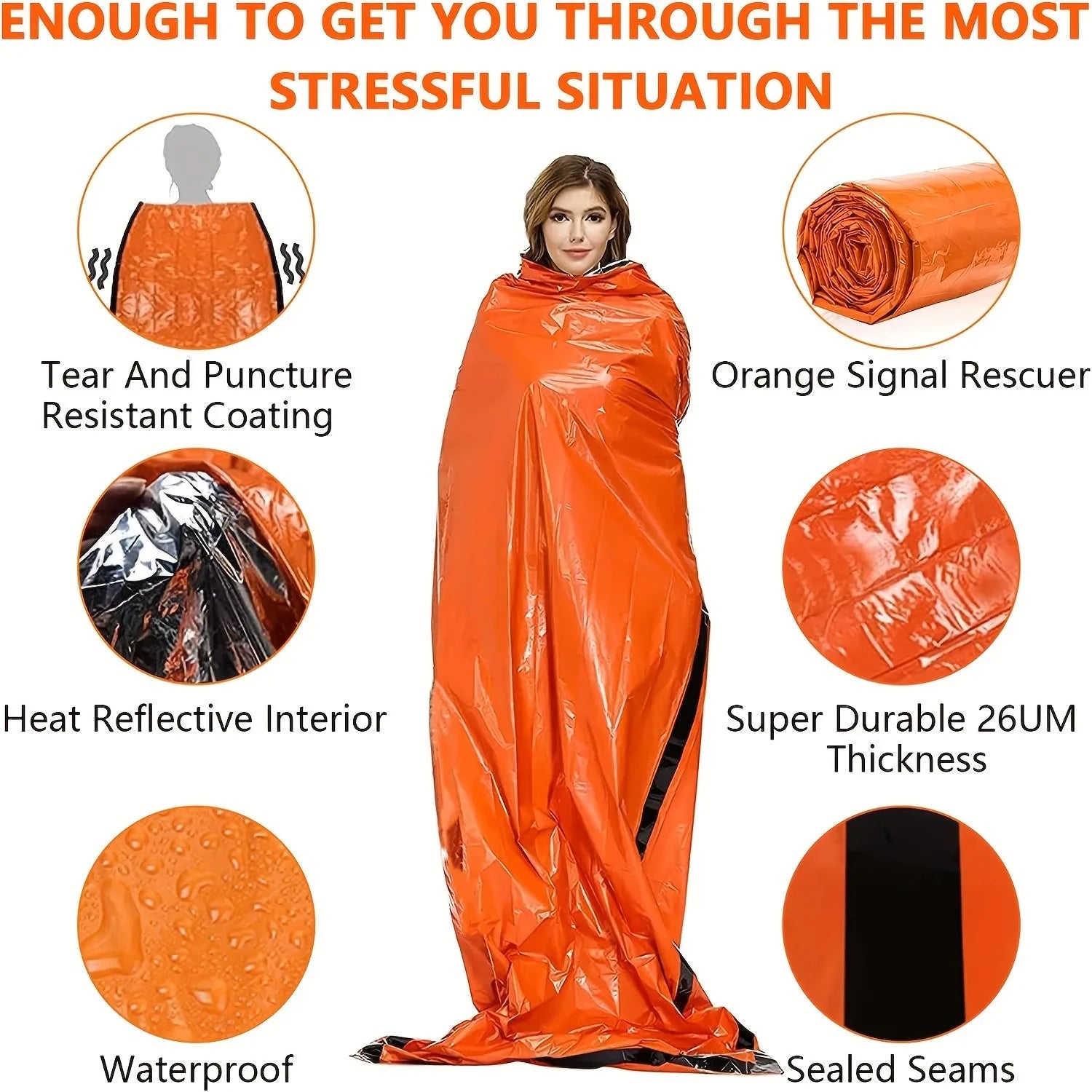 Nomad BivyShield thermal emergency sleeping bag with waterproof Mylar blanket, compact survival gear in a sleek design