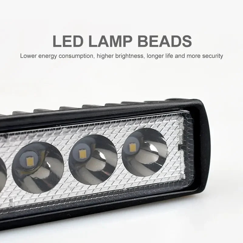 Nomad Ultra-Bright 6-LED offroad work light with waterproof design and 1420 lumens illumination, shown in a rugged setting.