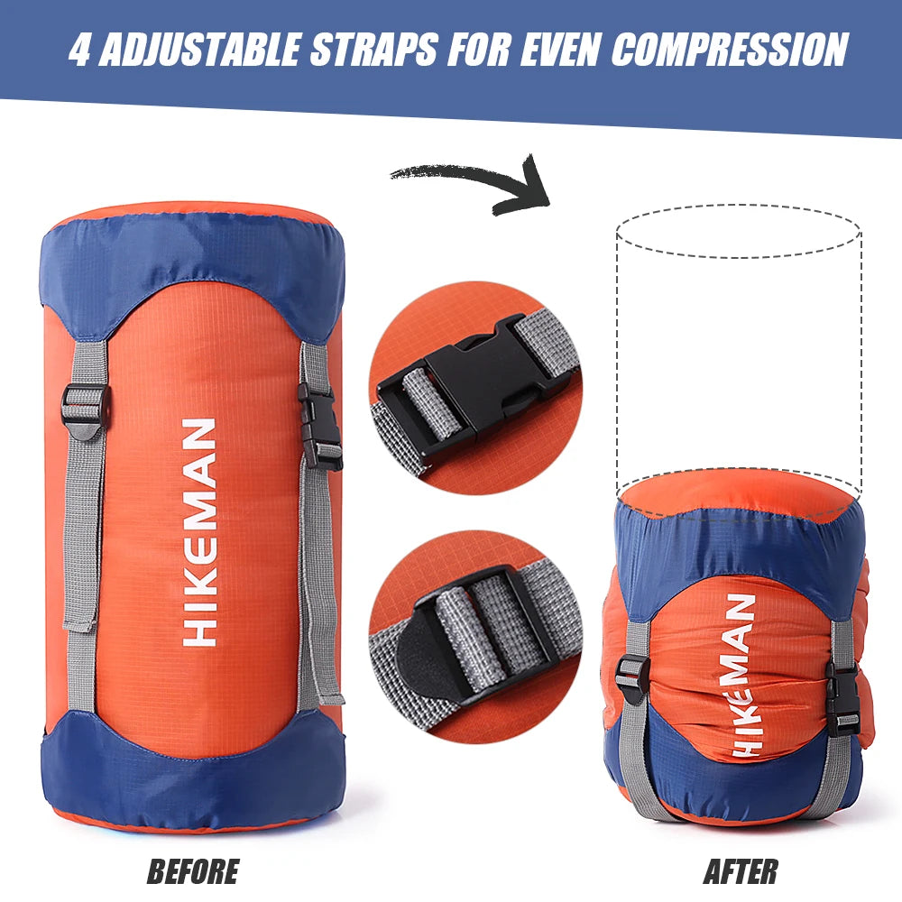 Nomad Waterproof Compression Stuff Sack by Nomad Pacific Supply, showing durable waterproof material and compact design for outdoor gear storage.