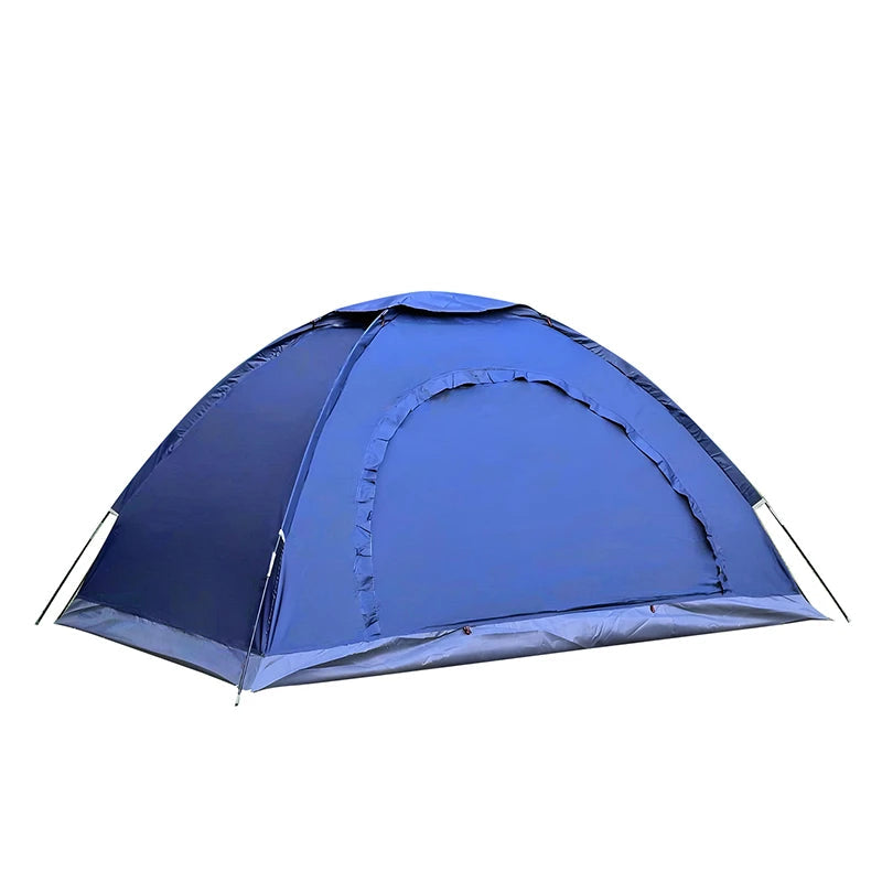 Nomad Pacific Supply Terrain 2-Person Camping Tent set up outdoors, showing rain and sun protection features.