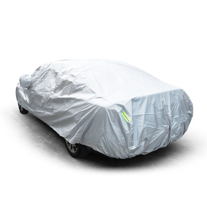 Nomad Shield heavy-duty outdoor car cover protecting a vehicle from all weather conditions, durable all-exterior outdoor car cover.