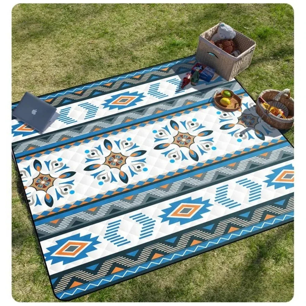 Large waterproof Nomad Pacific Supply picnic blanket, 200x200cm outdoor beach mat with carrying handle for camping and outdoor activities.