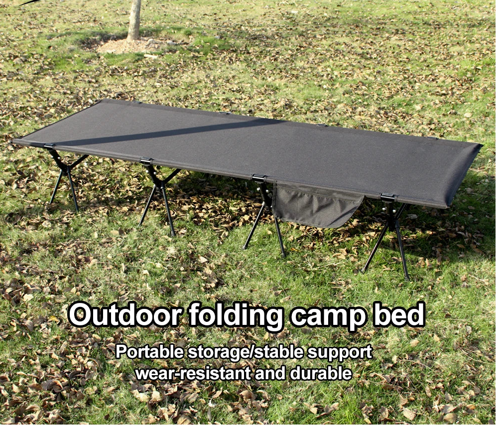 Nomad 210x80cm camping cot made of 600D Oxford fabric with a folding, portable design for outdoor sleeping comfort