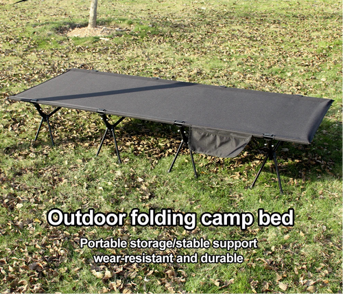 Nomad 210x80cm camping cot made of 600D Oxford fabric with a folding, portable design for outdoor sleeping comfort