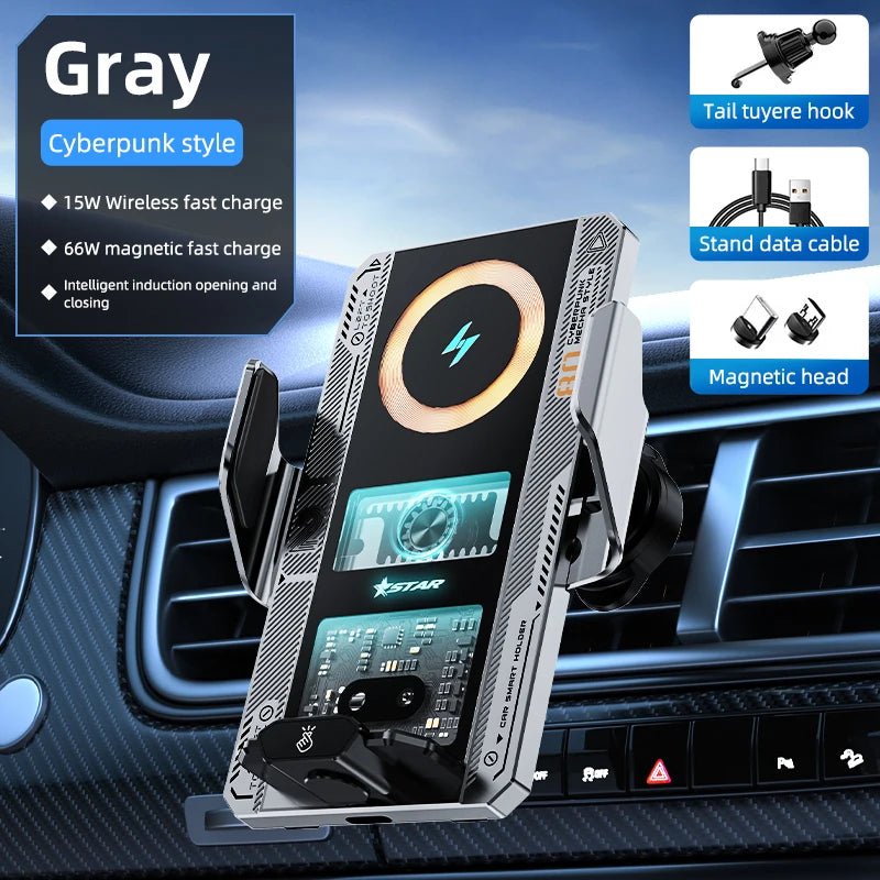 Nomad Titan full metal gravity car mount with precision aluminum alloy, shown attached to a vehicle dashboard for phone stability.