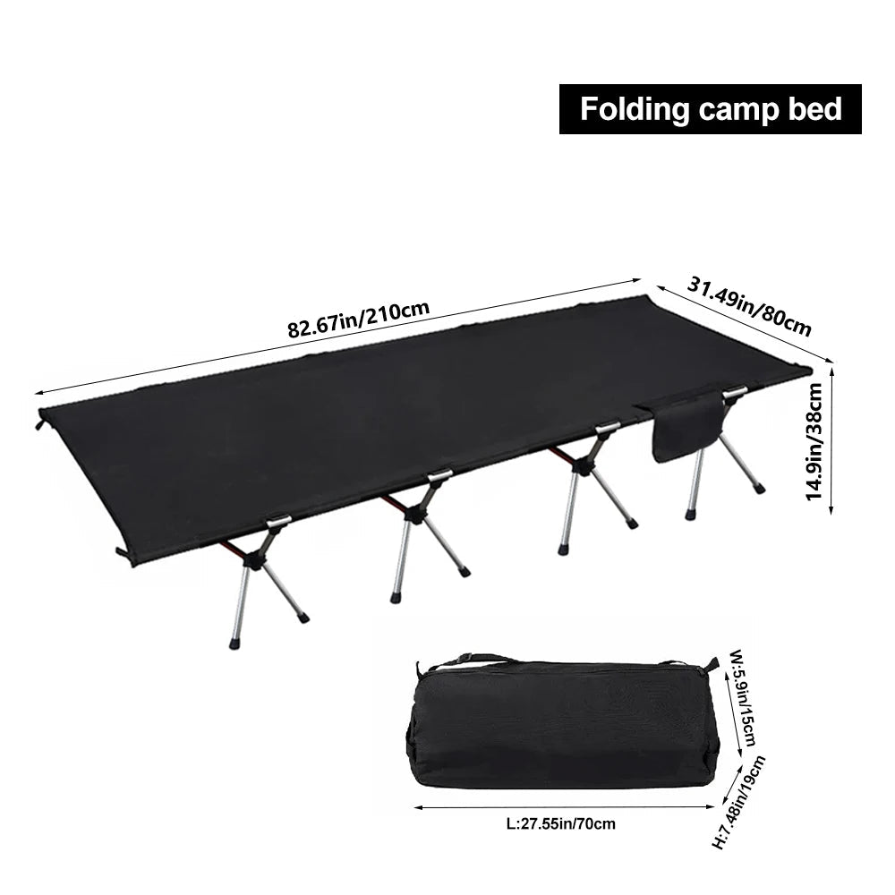Nomad Pacific Supply camping cot with 210x80cm size, portable folding bed made of durable 600D Oxford fabric.