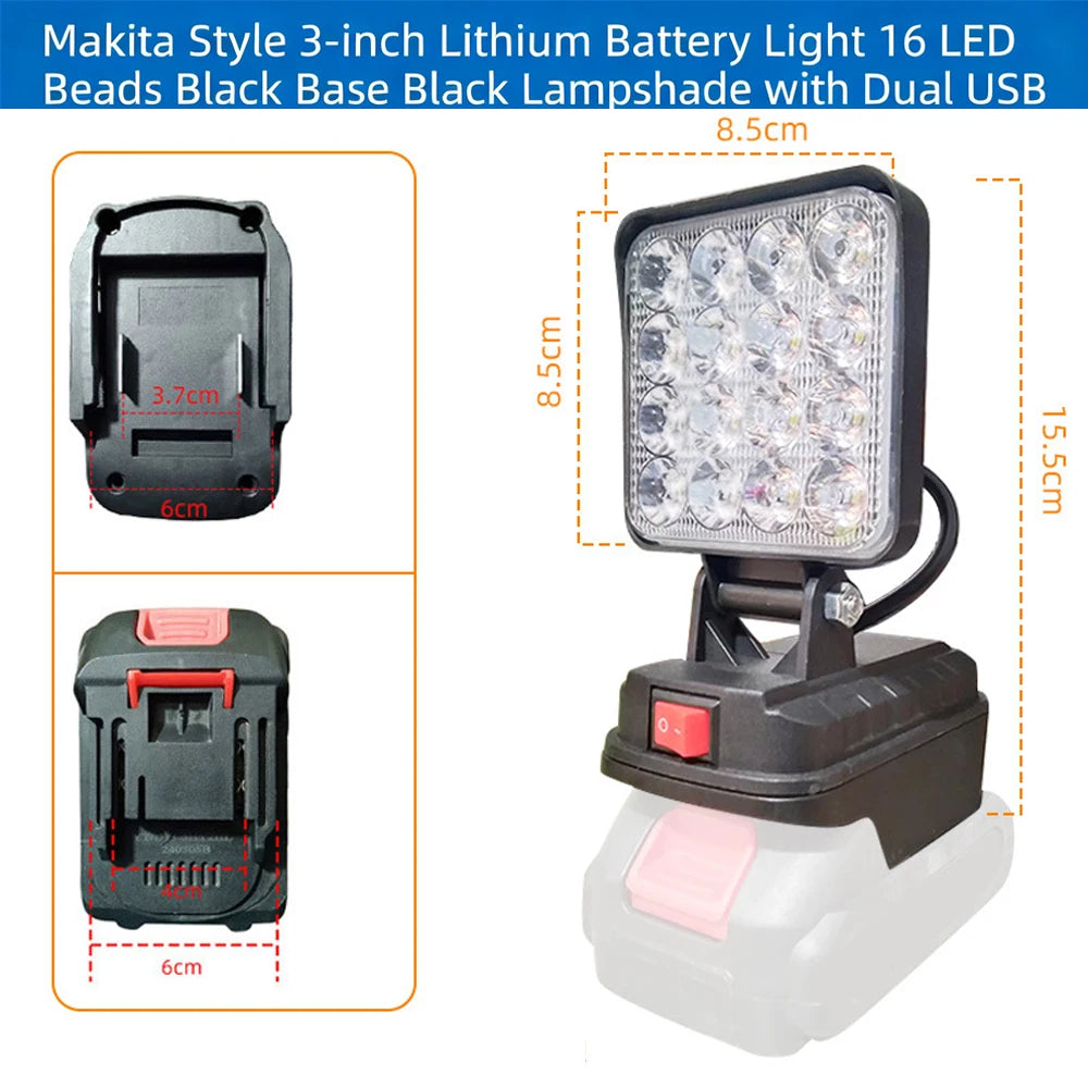 Nomad Jobsite Glo LED work light compatible with Makita 18V, bright portable lighting for construction and outdoor projects