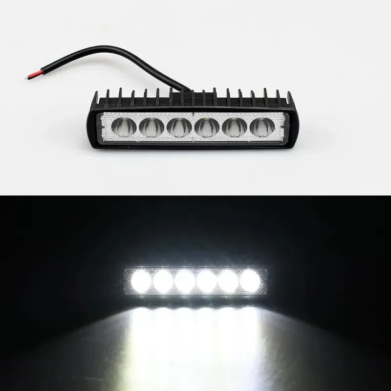 Nomad Ultra-Bright 6-LED offroad work light with waterproof design and 1420 lumens, featuring a durable spotlight for rugged use.