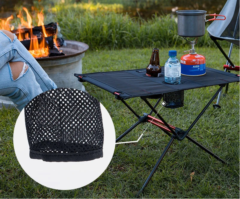 Nomad x Naturehike ultralight folding camping table with mesh top, portable outdoor camping desk, compact and easy to carry