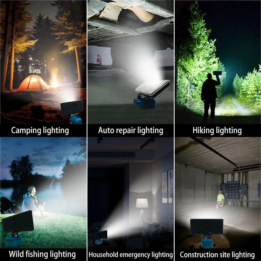 Nomad Jobsite Glo LED work light designed for Makita 18V tools, compact portable lighting for construction and workshop use.