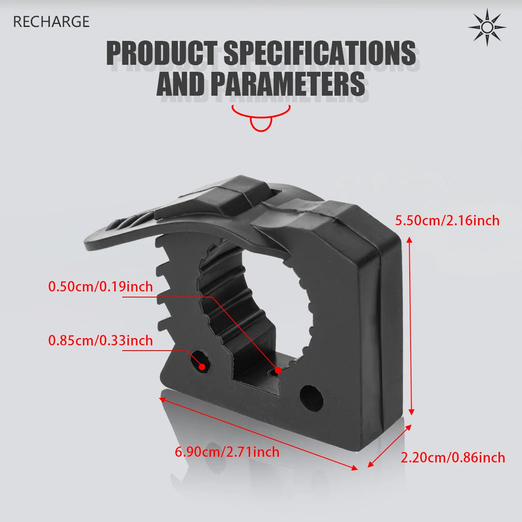Heavy-duty rubber off-road tool mounts by Nomad Pacific Supply shown with quick-release clamps for secure tool attachment.