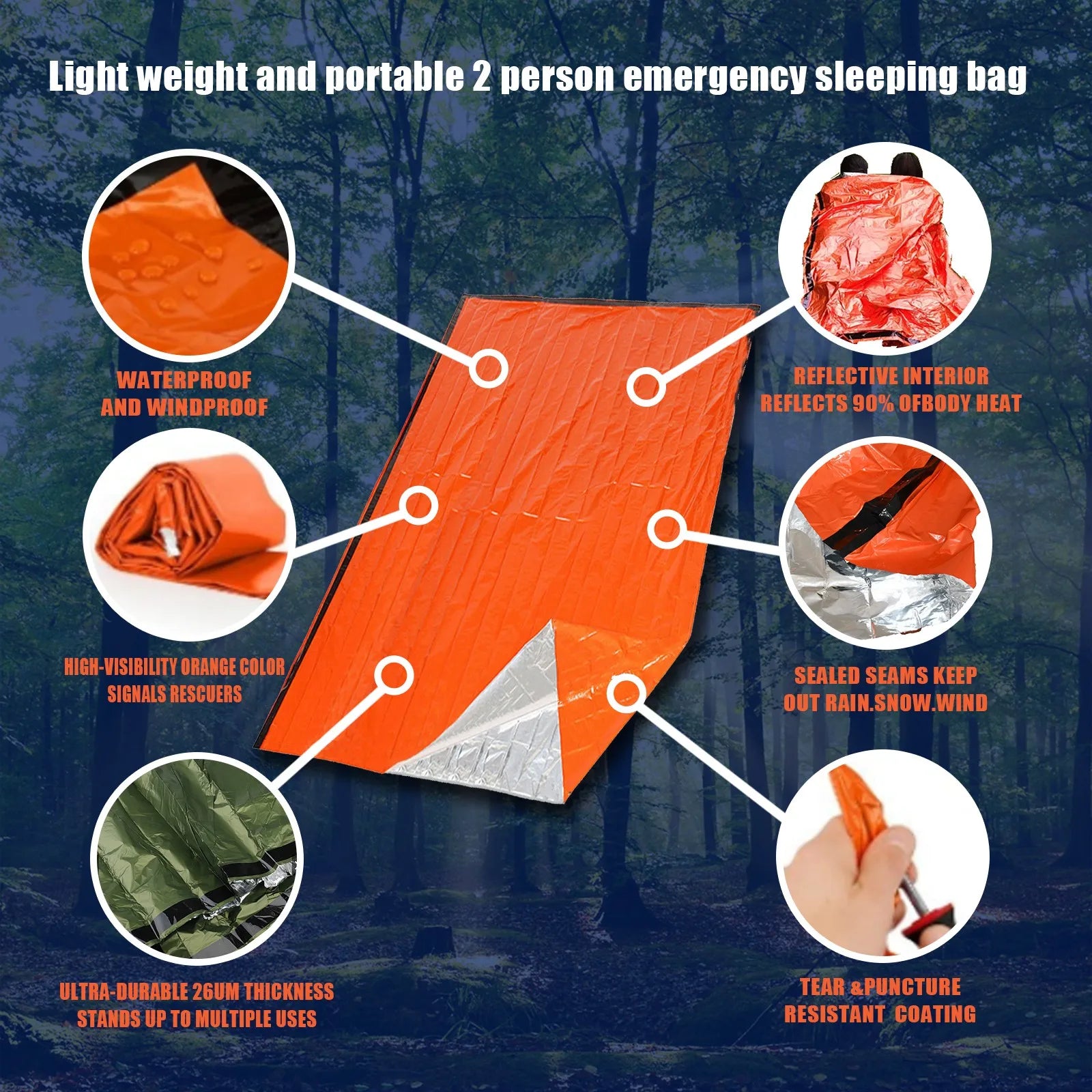 Nomad BivyShield thermal emergency sleeping bag and waterproof survival Mylar blanket, compact and lightweight for outdoor emergencies