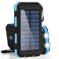 Nomad Pacific Supply 80,000mAh solar power bank with LED light, portable external battery charger for smartphones and devices