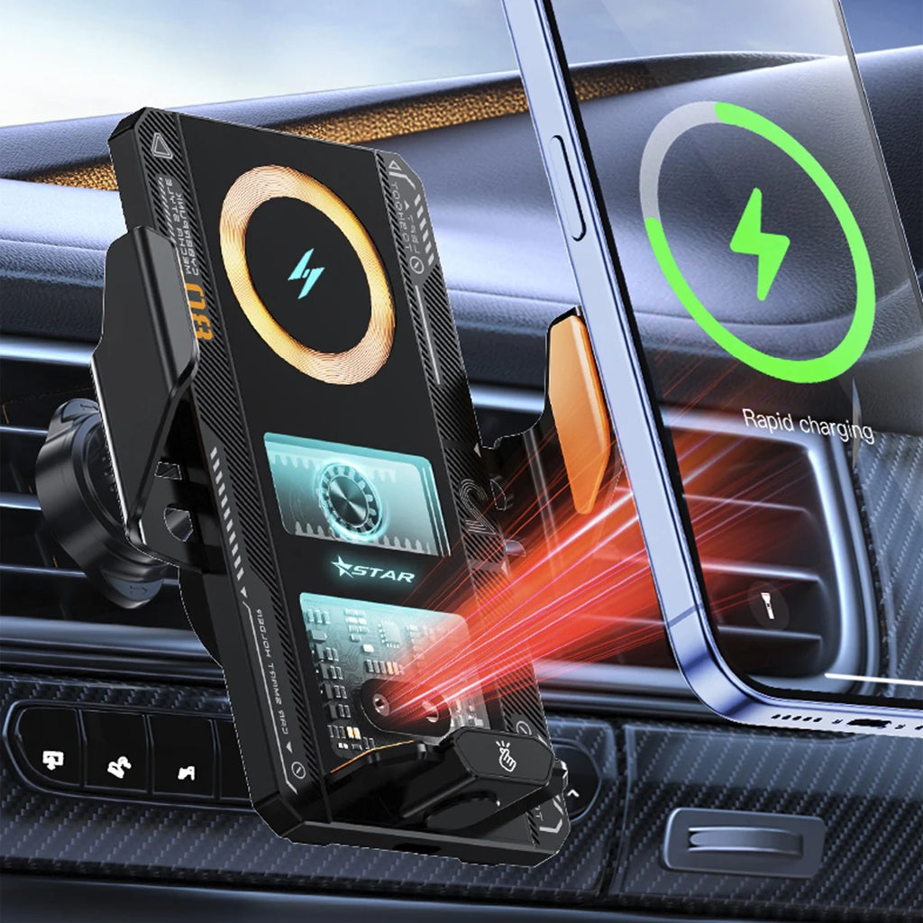 Nomad Titan full metal gravity car mount made of precision aluminum alloy, designed for secure smartphone attachment in a vehicle.