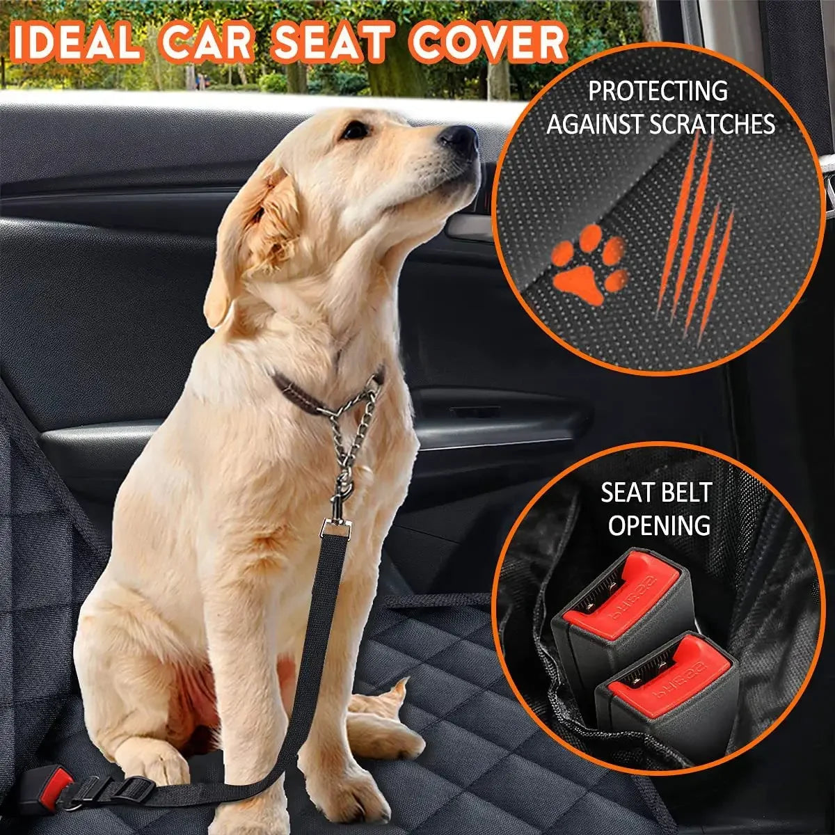 Heavy-duty hunting dog backseat protector by Nomad Pacific Supply, featuring durable waterproof material and adjustable straps.