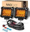 Pair of Nomad Pacific Supply Terra Pods 4-inch LED off-road lights mounted on a vehicle for enhanced visibility.