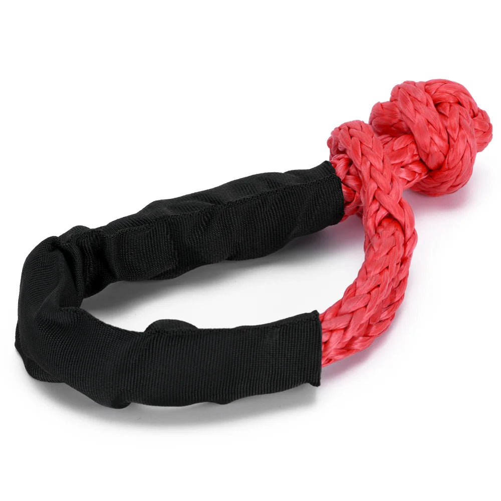 Heavy duty synthetic soft shackle and recovery ring set by Nomad Pacific Supply, designed for vehicle recovery and off-road use.