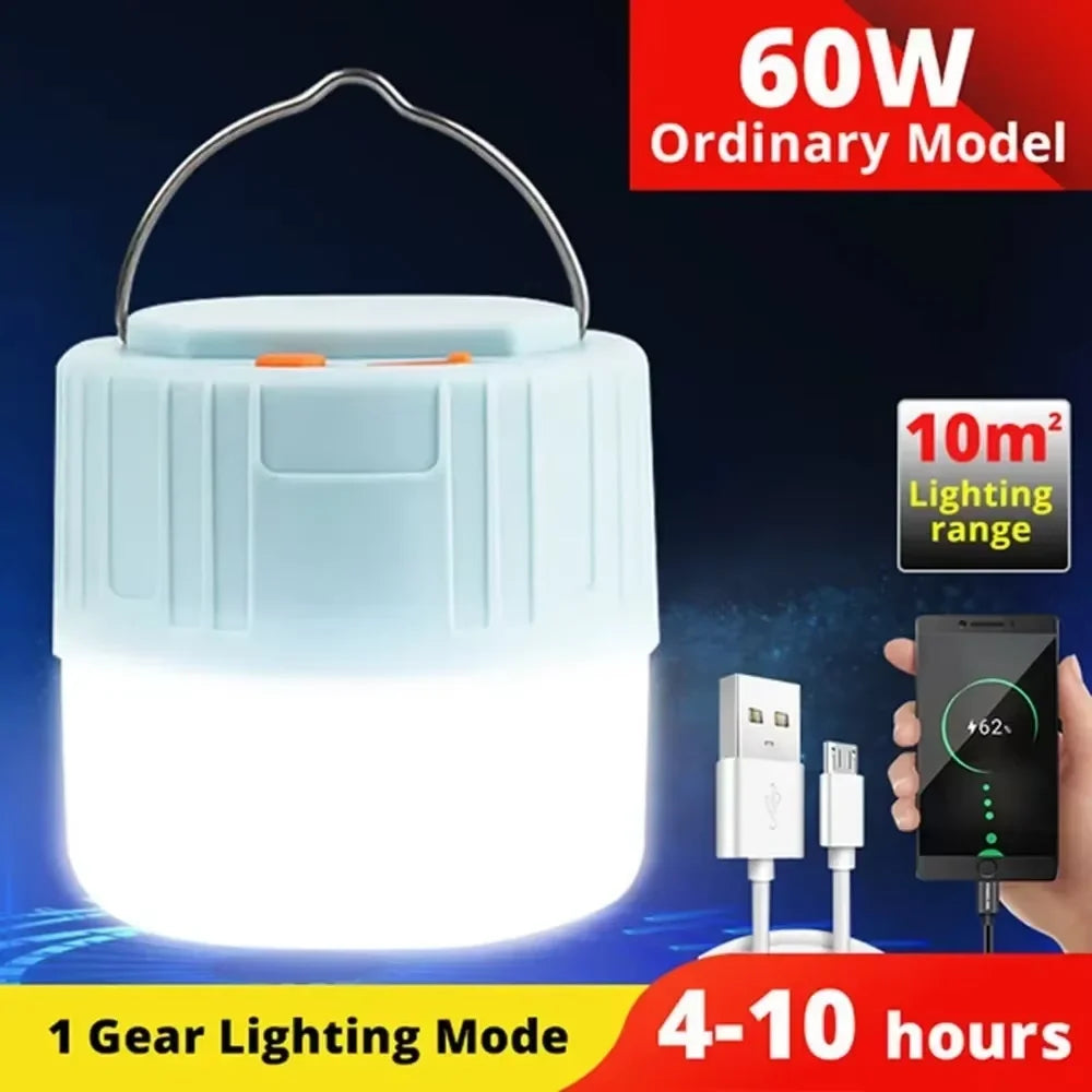 Nomad Beacon ultra-bright rechargeable camping lantern emitting strong light, compact and portable for outdoor adventures.