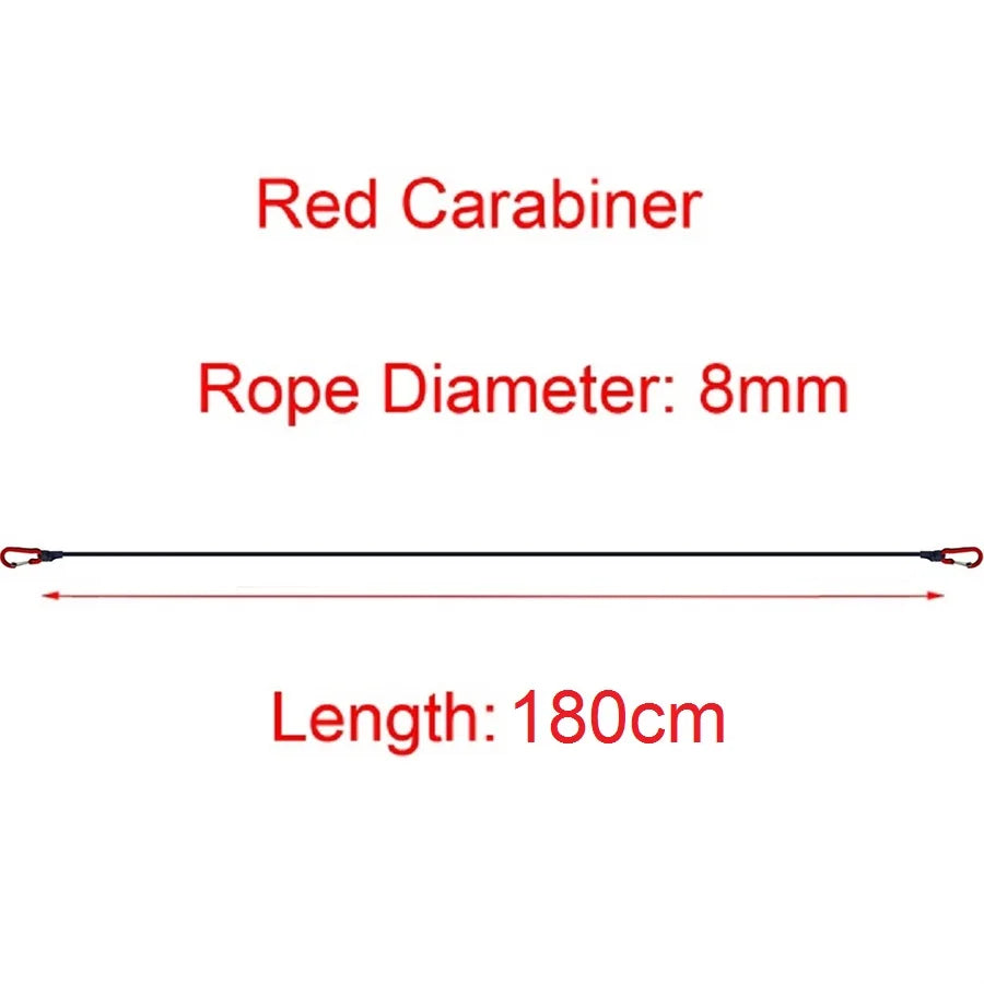 Heavy-duty Nomad Pacific Supply elastic bungee cord with carabiners, ideal for securing loads and outdoor gear.