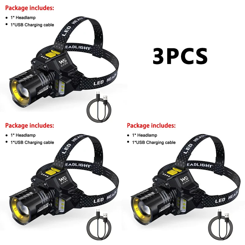 Nomad GlowMaster LED headlamp with adjustable straps and motion sensor, suitable for outdoor activities and hands-free illumination.