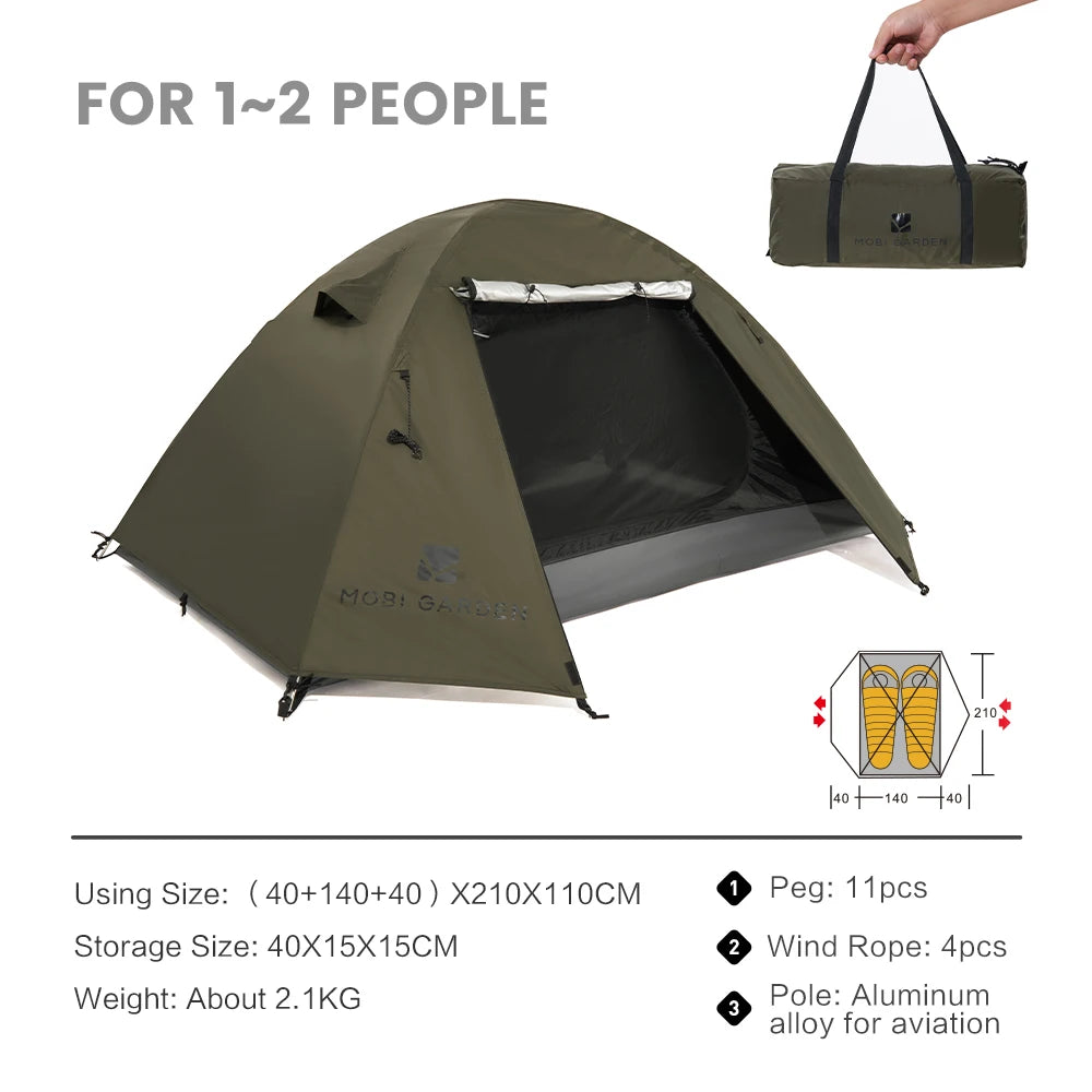 Nomad Pacific Supply waterproof camping tent with silver coating, ideal for hiking, rain protection, and easy setup.