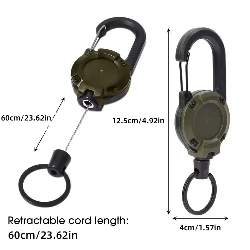 Nomad Heavy-Duty Retractable Carabiner and Key Reel with sturdy clip and durable cord for secure key and tool organization