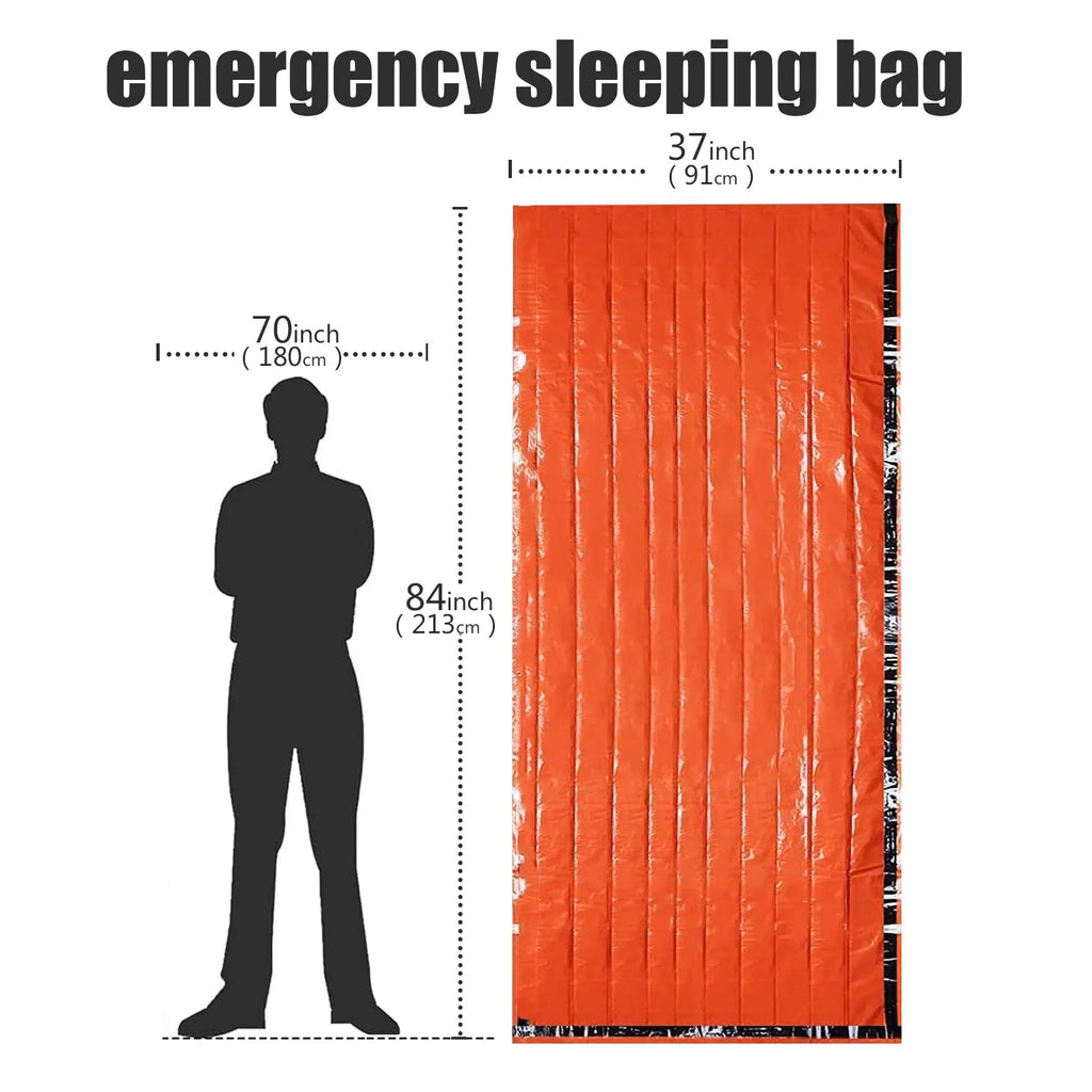 Nomad BivyShield thermal emergency sleeping bag, waterproof survival Mylar blanket, compact and lightweight for outdoor safety.