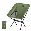 Nomad x Naturehike ultralight folding moon camping chair in black, featuring compact design and sturdy frame for outdoor camping.