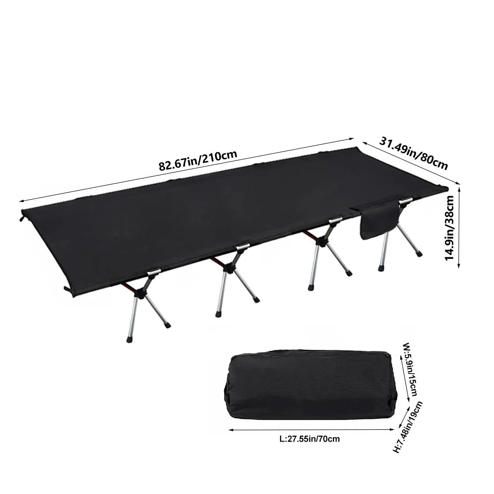 Nomad Pacific Supply camping cot with 210x80cm 600D Oxford fabric, portable folding design for outdoor sleeping and camping.