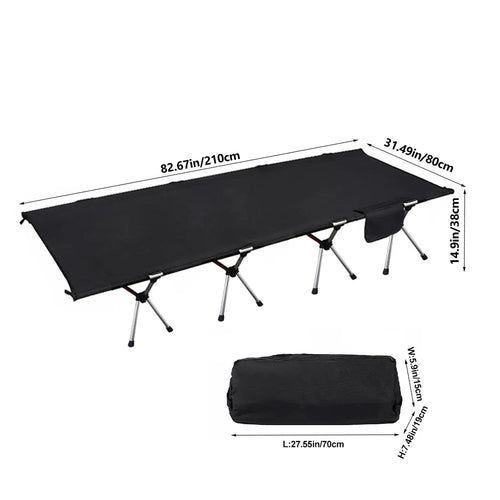 Nomad Pacific Supply camping cot with 210x80cm 600D Oxford fabric, portable folding design for outdoor sleeping and camping.