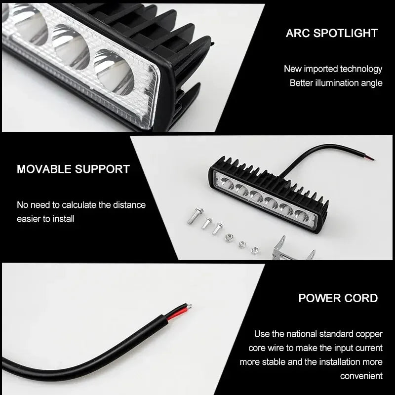 Nomad Ultra-Bright 6-LED offroad work light with waterproof design and 1420 lumens, suitable for rugged outdoor use.