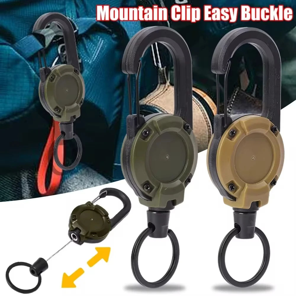 Nomad Heavy-Duty Retractable Carabiner and Key Reel with black nylon strap and metal clip for secure key organization