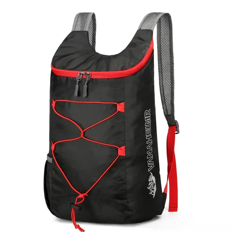 Nomad Pacific Supply Nomad PocketPack, a lightweight 20L waterproof folding backpack for hiking and trail adventures.