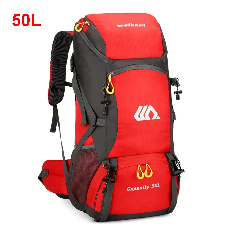 Nomad TrailBlaizer 50L heavy-duty hiking backpack with multiple waterproof pockets and rugged trekking features.