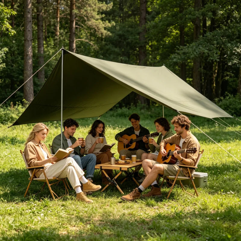 Durable waterproof Nomad Pacific Supply sun tent camping tarpaulin with UV-resistant outdoor sun shade and beach shelter.