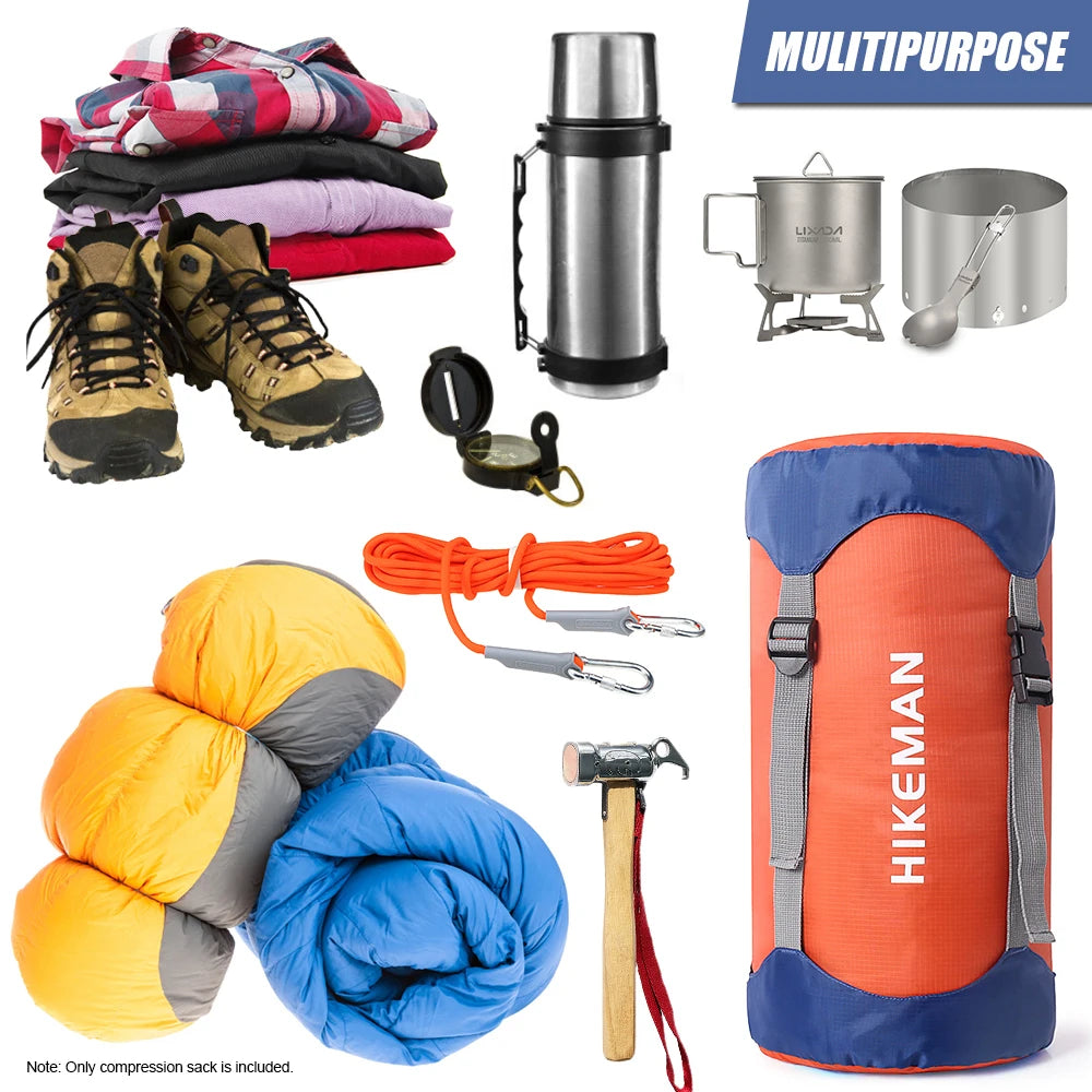 Nomad Waterproof Compression Stuff Sack by Nomad Pacific Supply, showing the durable, sealed waterproof bag with compression features.