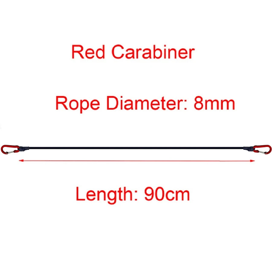 Heavy-duty Nomad Pacific Supply bungee cord with elastic stretch and carabiners, ideal for securing loads and outdoor use.