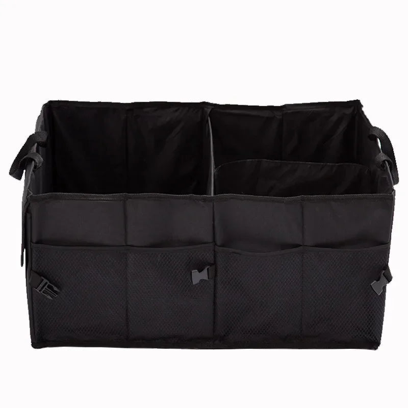 Nomad Cabin Caddy freestanding car storage box with integrated tablet view, designed for organized vehicle storage by Nomad Pacific Supply
