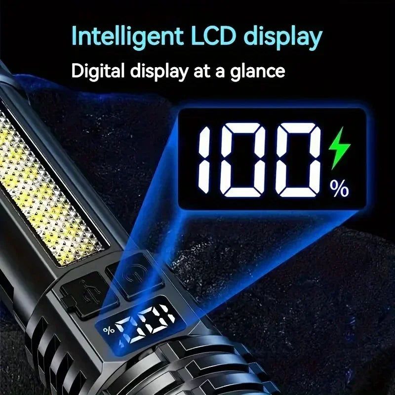 Nomad Heavy-Duty Tactical Spotlight and Powerbank showing a rugged, compact device with LED light and charging ports