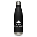 Black insulated stainless steel adventure water bottle by Nomad Pacific